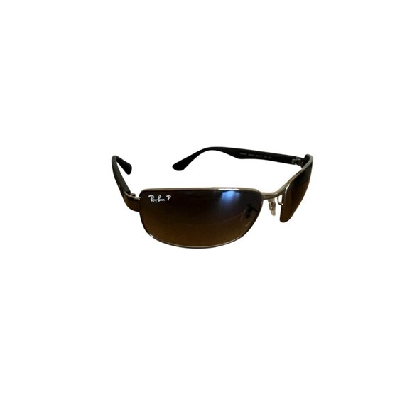 RAY BAN RB3478 004/78 60-17 130 GUNMETAL/BLK BLEND POLARIZED WRAP SUNGLASSES - Picture 1 of 10